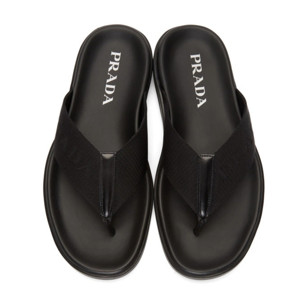 Prada Black Sandals Sleek Leather Design - Picture 8 of 9